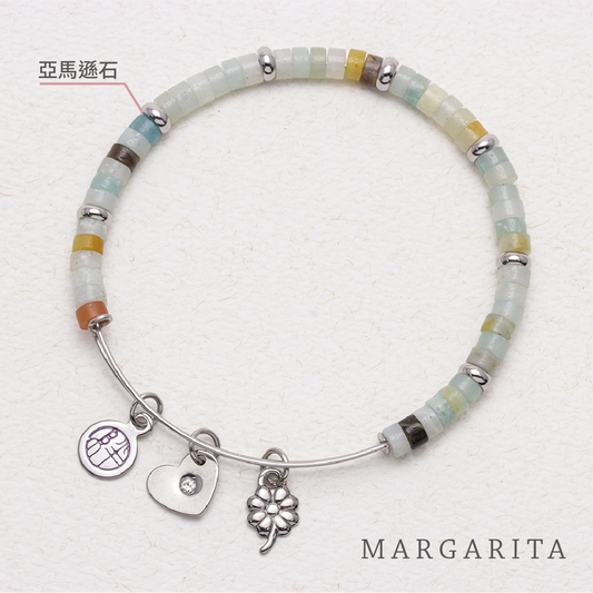 Mixology Amazonite Stainless Steel Bangle - Margarita