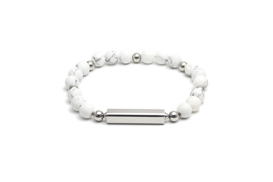 Amore Customize Engraving Crystal Bracelet - White Turquoise