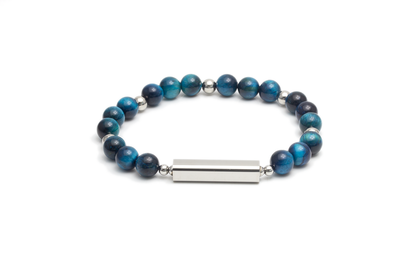 Amore Customize Engraving Crystal Bracelet - Blue Tiger's Eye Stone