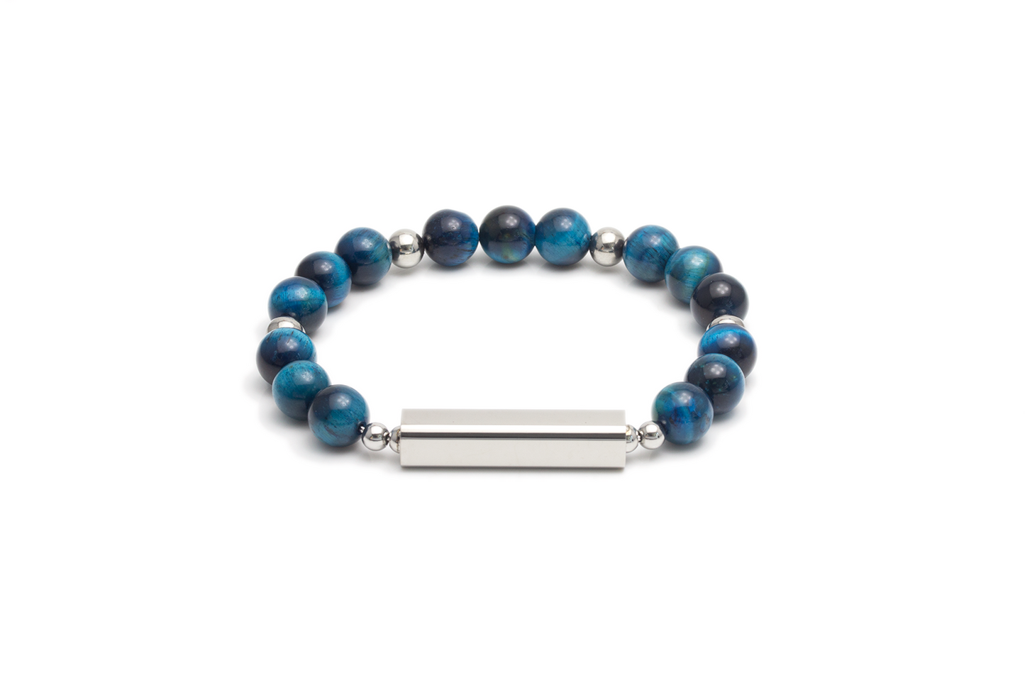 Amore Customize Engraving Crystal Bracelet - Blue Tiger's Eye Stone