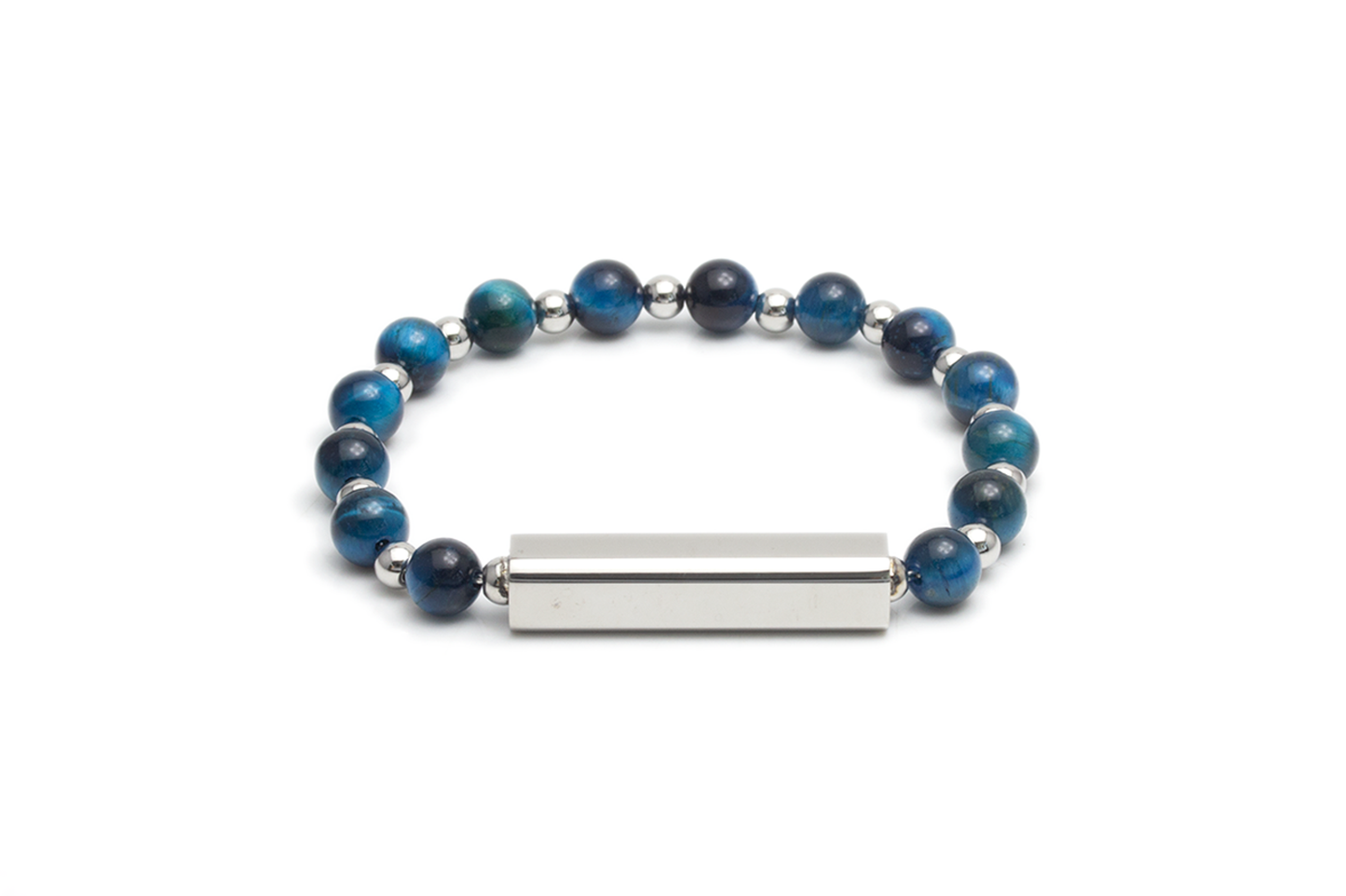 Amore Customize Engraving Crystal Bracelet - Blue Tiger's Eye Stone