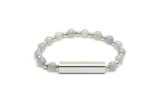 Amore Customize Engraving Crystal Bracelet - Grey Moon Stone