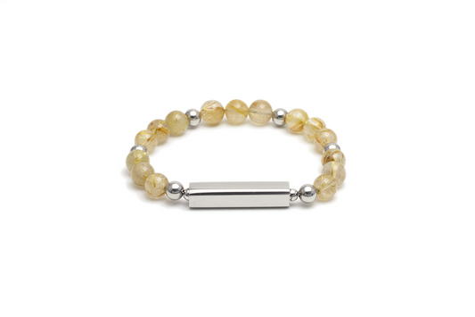 Amore Customize Engraving Crystal Bracelet - Golden Rutilated Quartz