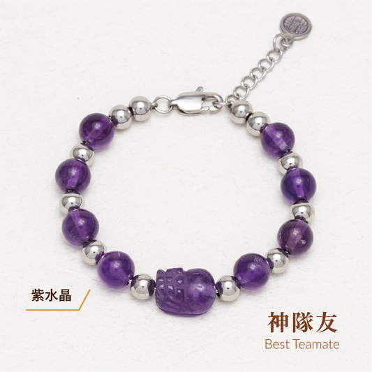 Brave Troops Amethyst Stainless Steel Bracelet - Best Teammate