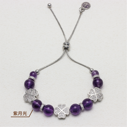 Treasure Island Amethyst Stainless Steel Bracelet