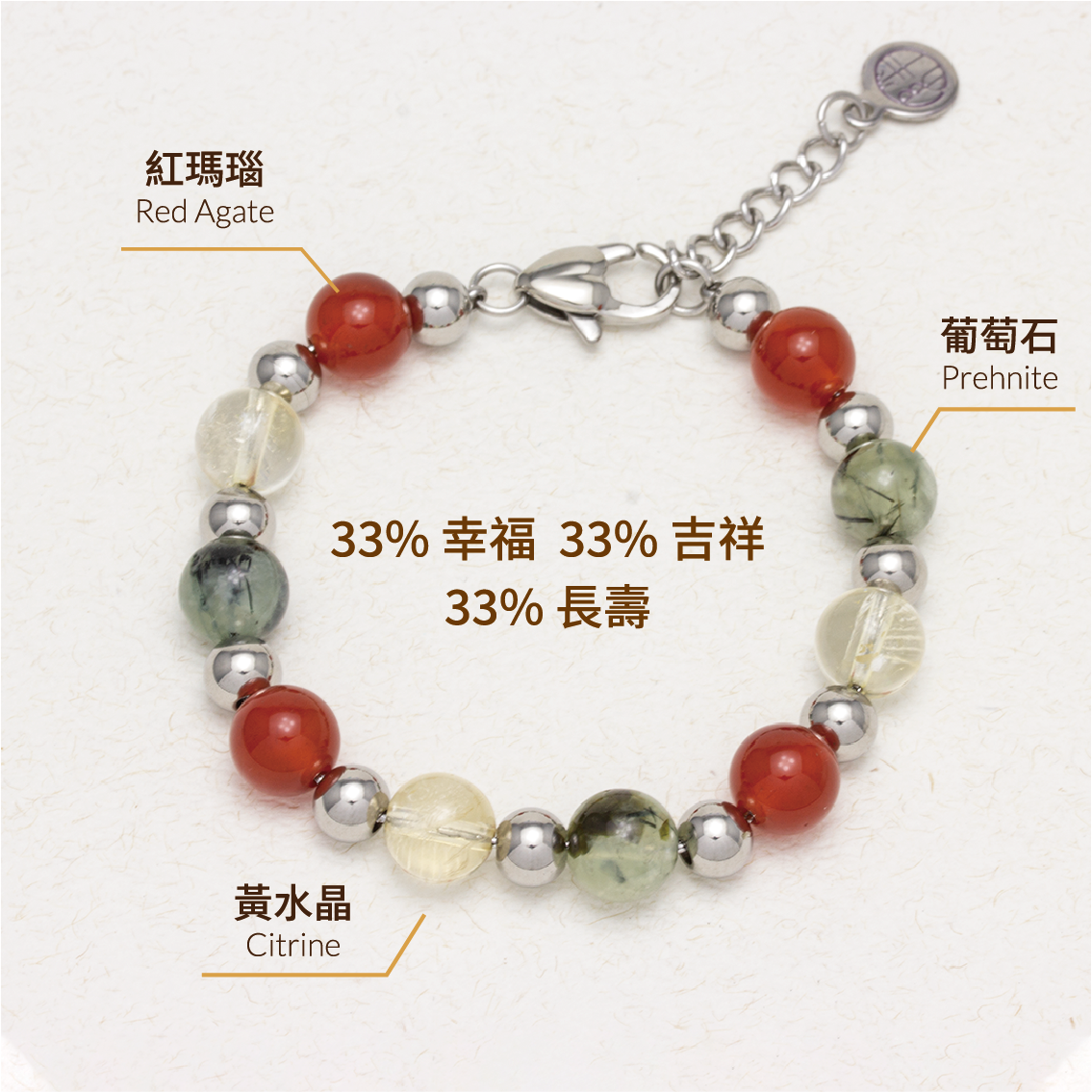 Potion of Luck Crystal Stainless Steel Bracelet - Potion of Happiness