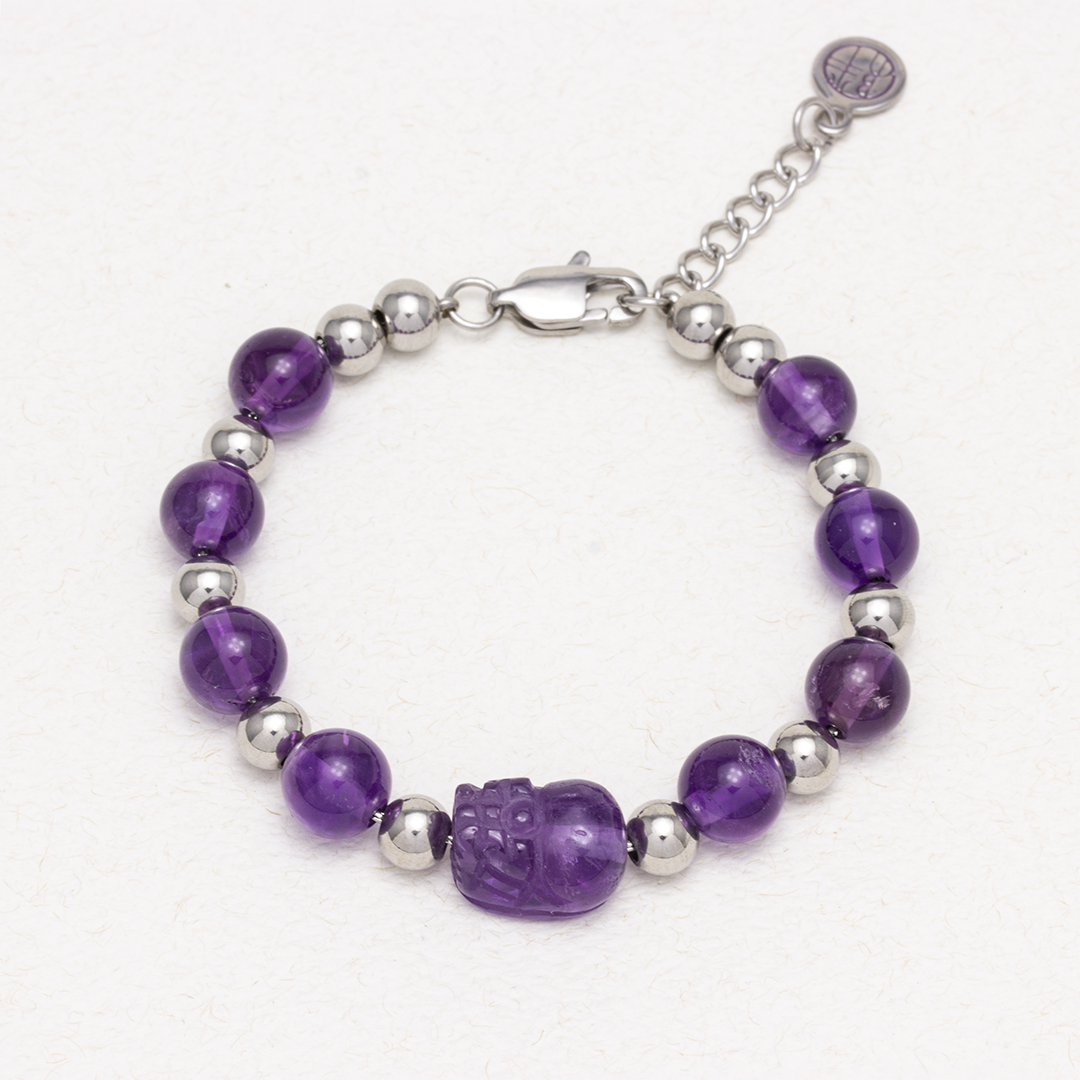 Brave Troops Amethyst Stainless Steel Bracelet - Best Teammate