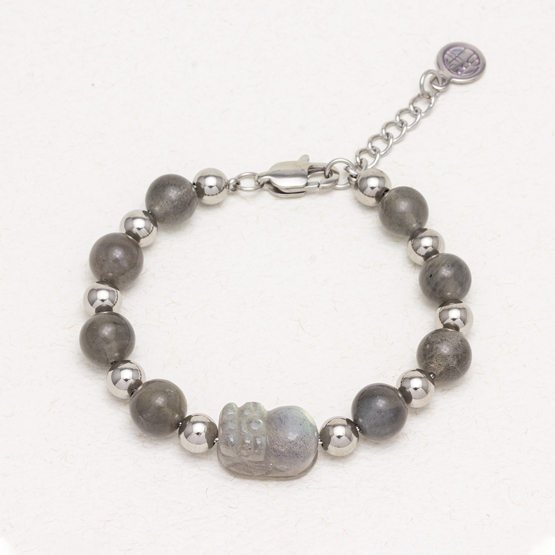 Brave Troops Grey Moon Stone Stainless Steel Bracelet - My Muse