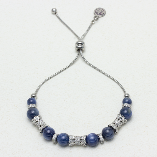 Treasure Island Blue Quartz Stainless Steel Bracelet