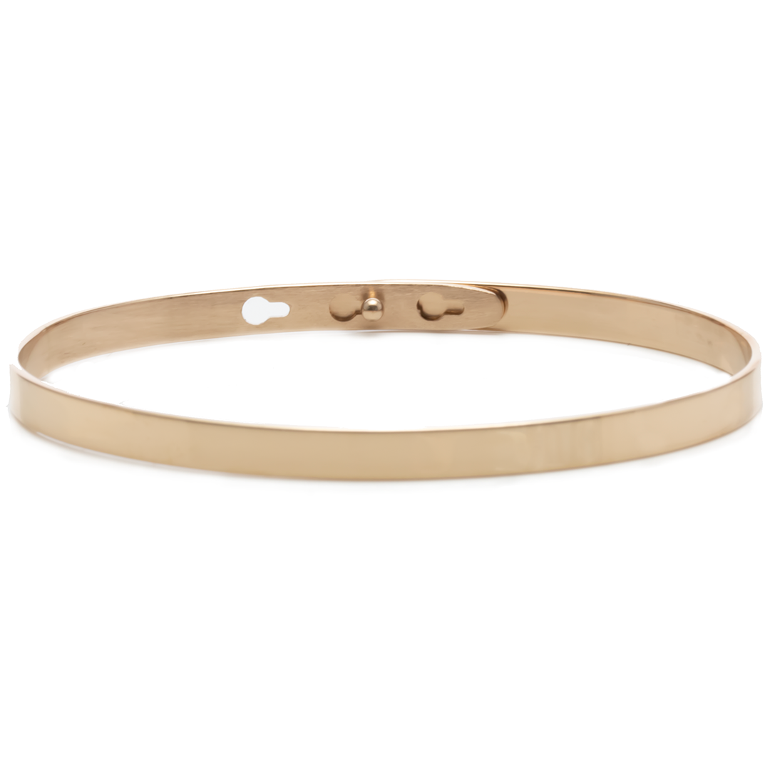 Classic Customize Engraving Adjustable Bangle - Rose gold - Small Size