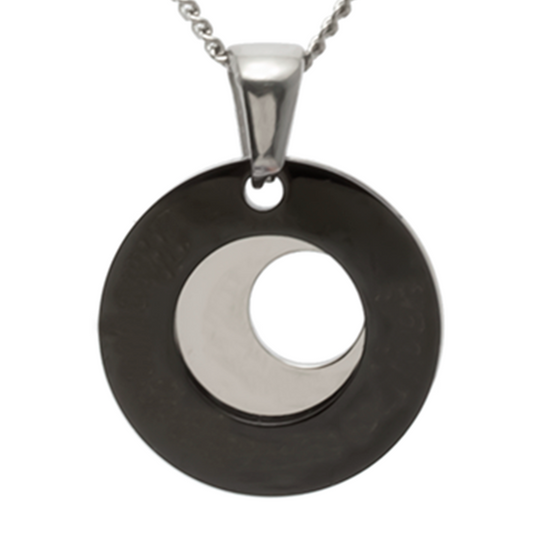 To the moon Customize Engraving Necklace - Black and Silver