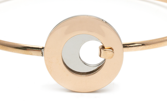 To the moon Customize Engraving Bangle - Rose Gold and Silver