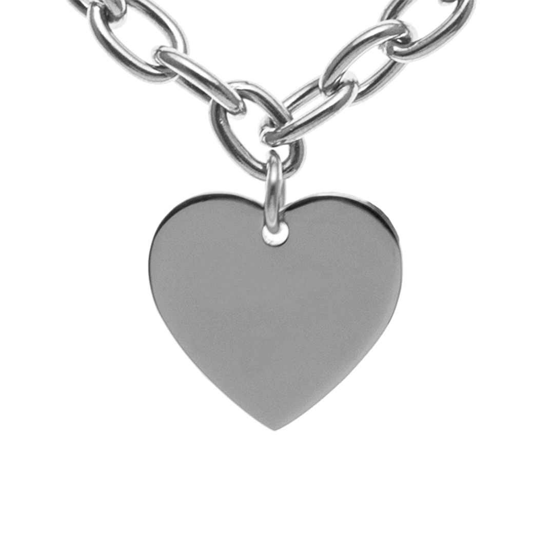 Allora Heart Customize Engraving Double Necklace