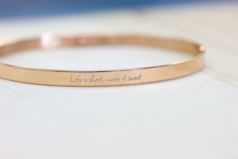 Inspiring Quote Engraving Message Bangle - CD box version