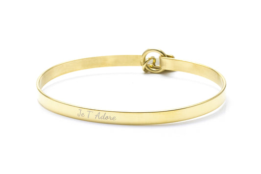 Je t'adore Customize Engraving Bangle - Gold