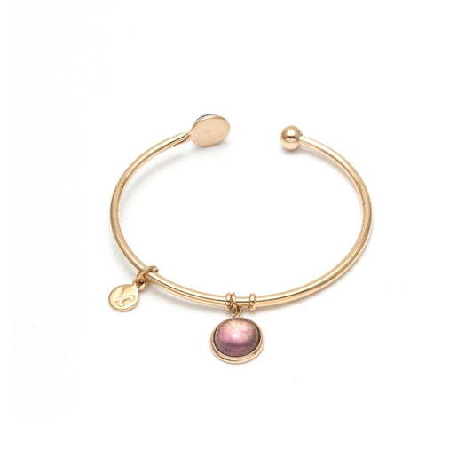 Amethyst Charms Bangle - Rose Gold