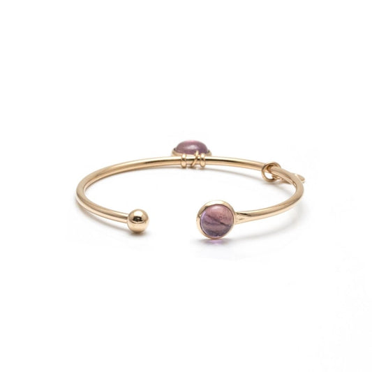 Amethyst Charms Bangle - Rose Gold