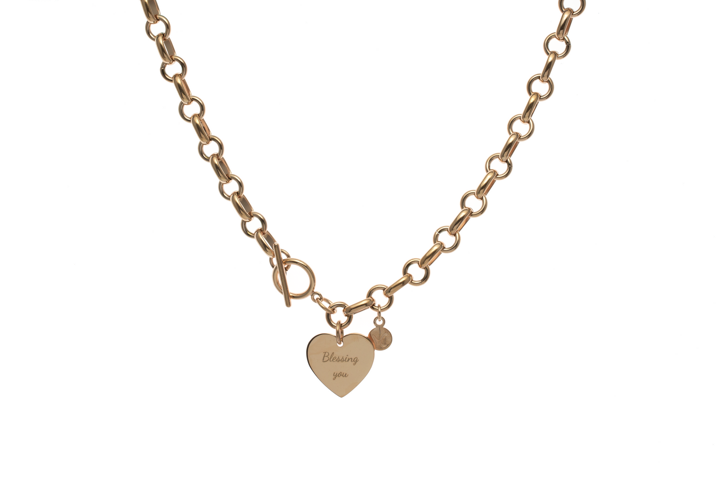 Locked Heart Customize Engraving Necklace - Rose gold