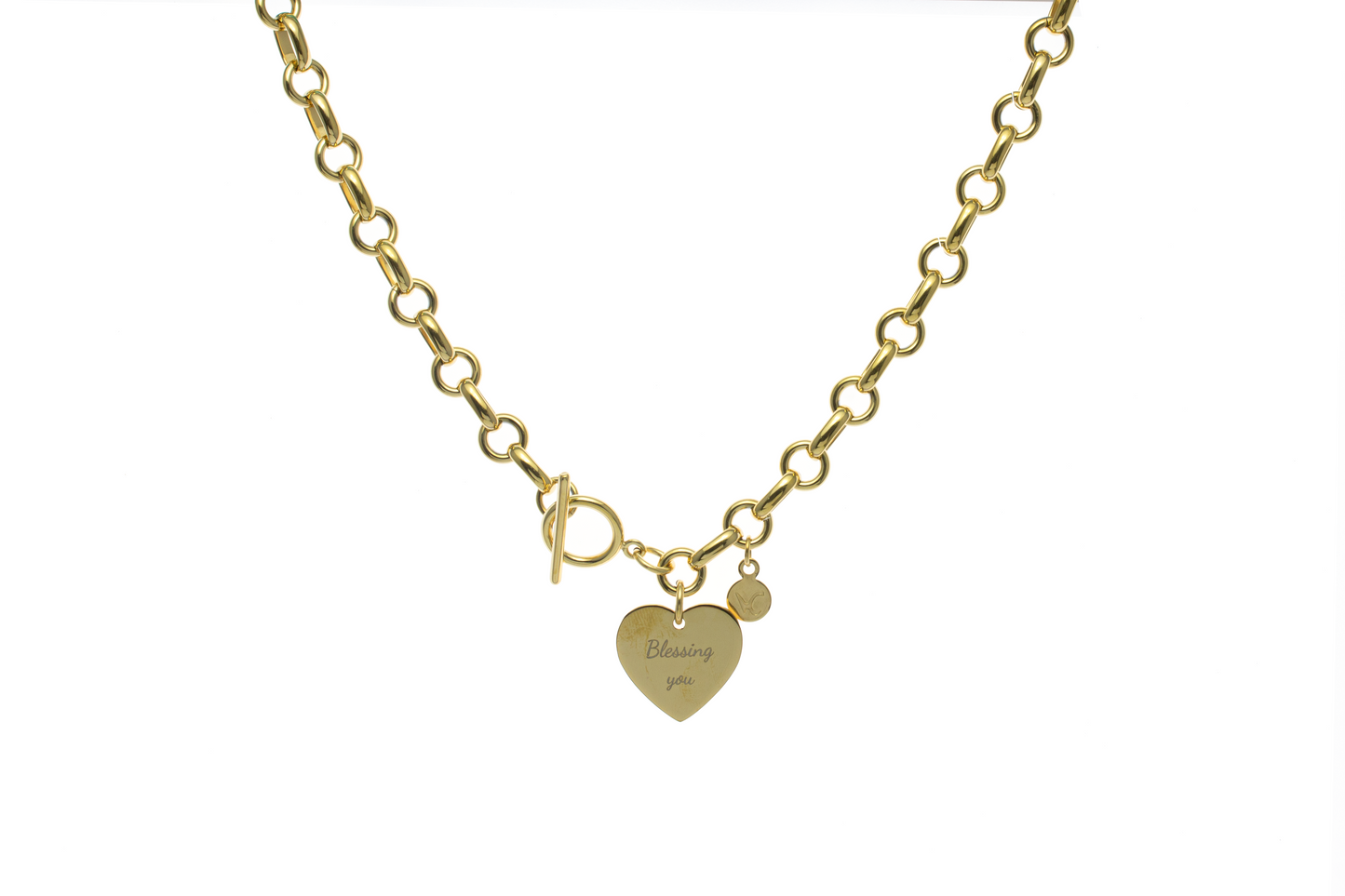 Locked Heart Customize Engraving Necklace - Gold