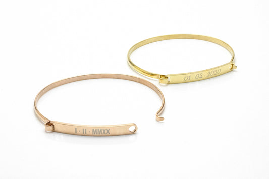 Dedicate Customize Engraving Bangle - Rose gold