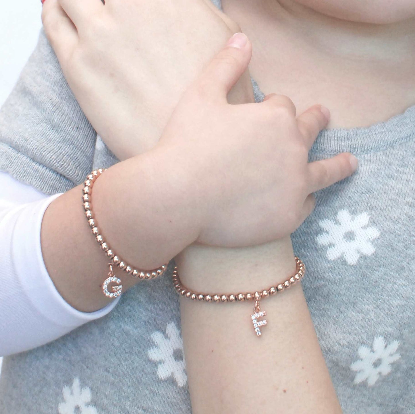 Mom & Daughter Charm Bracelet - Two-tones