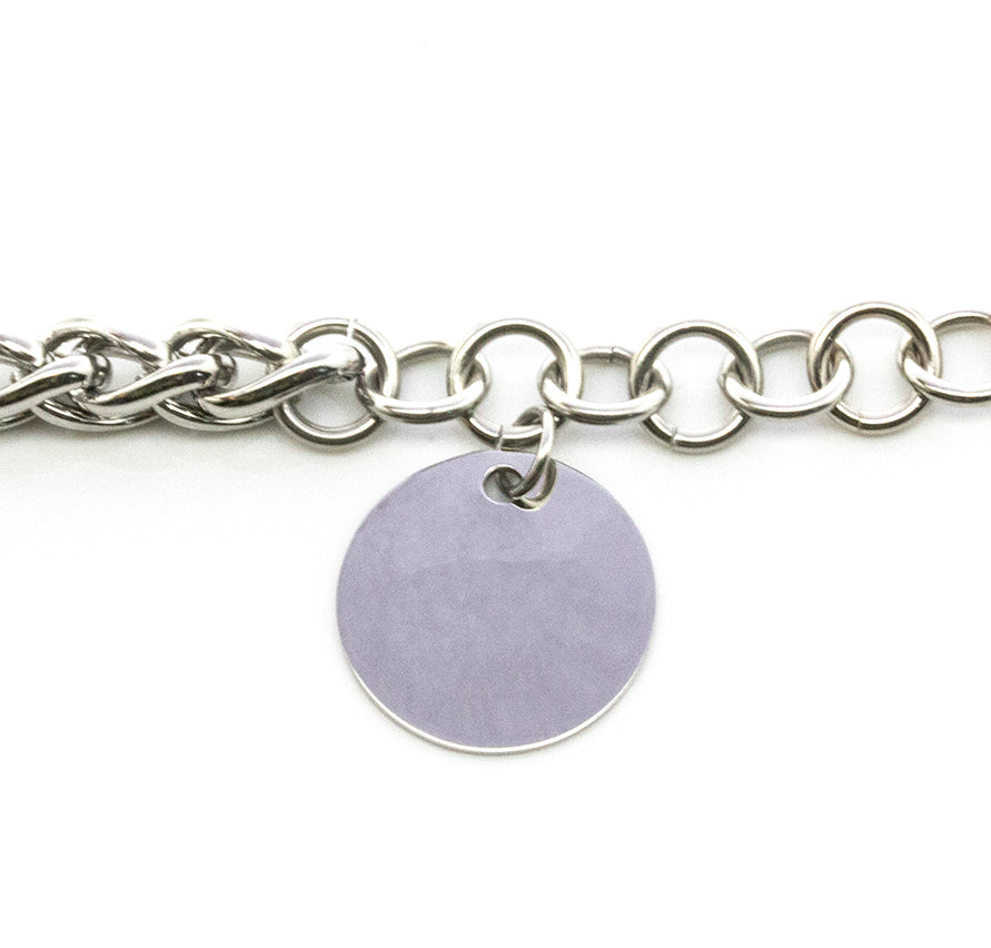 Changeless Engraving Gemstone Bracelet - Grey Quartz