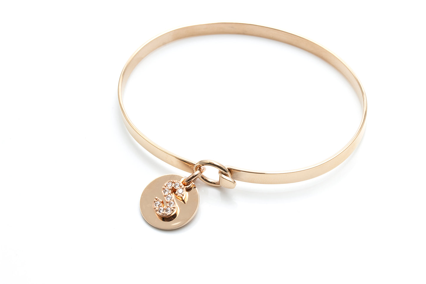 Rose Gold Letter Bangle