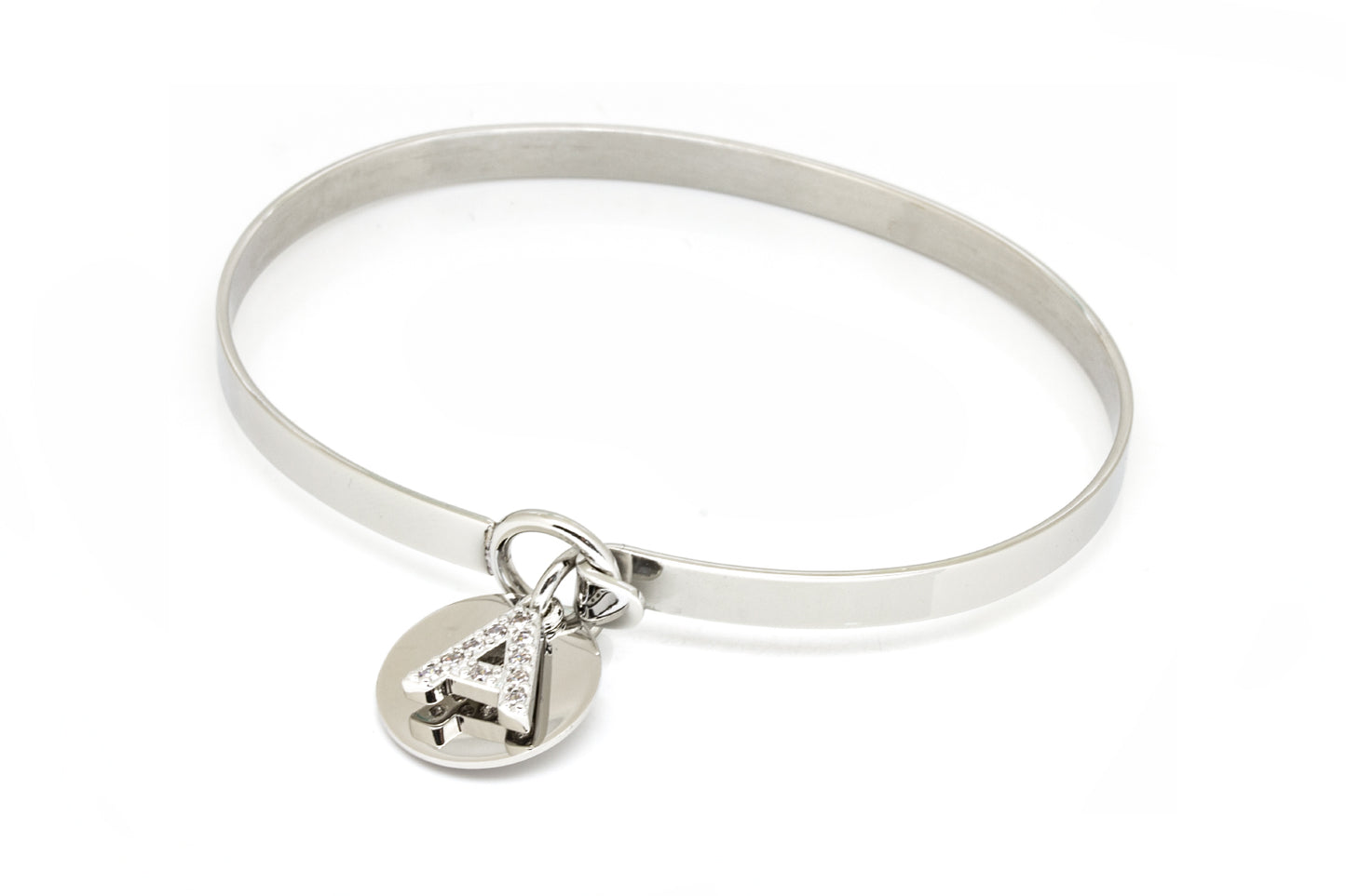 Silver Letter Bangle