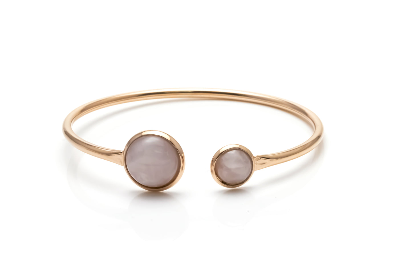 Rose Quartz Bendable Bangle - Rose Gold