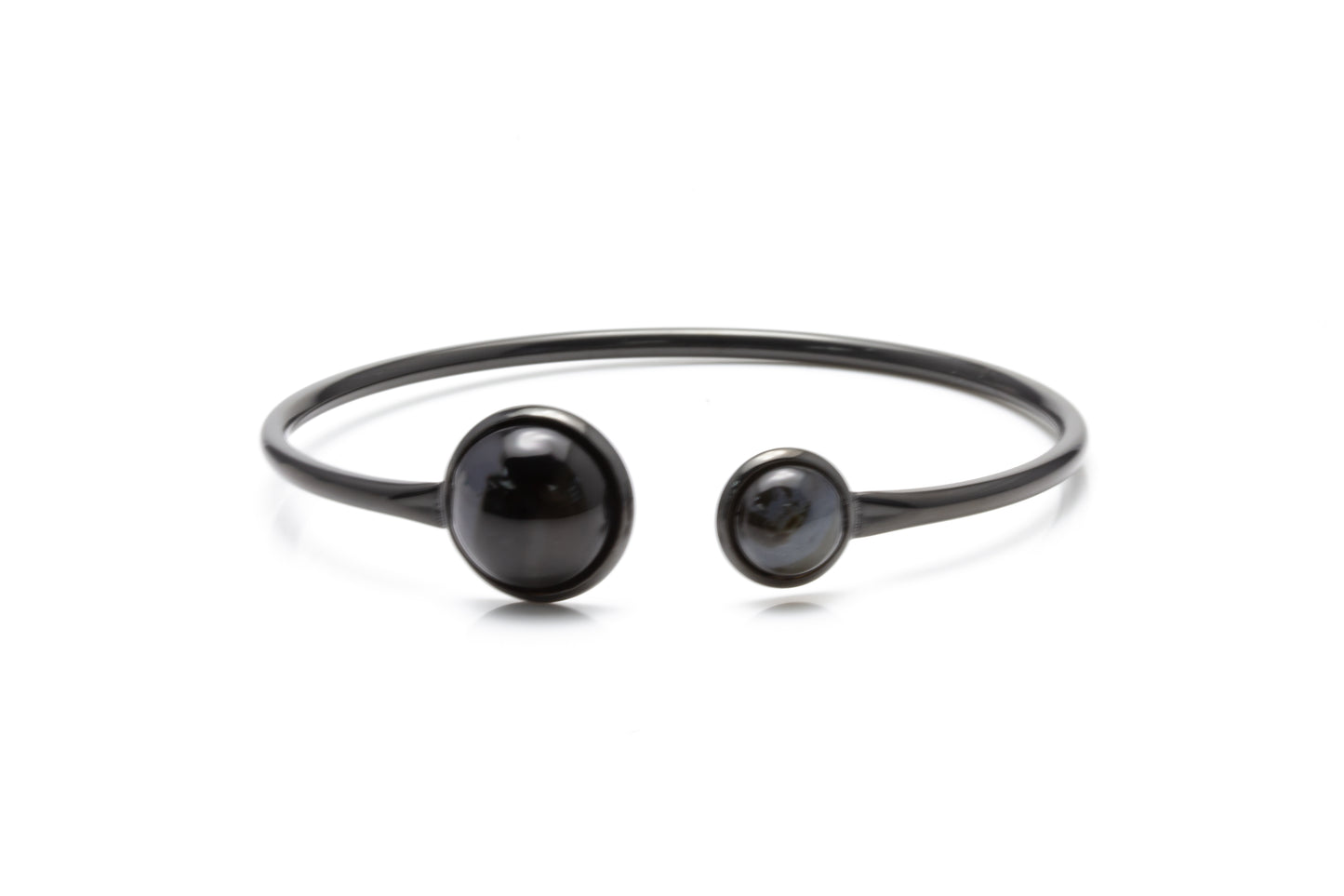 Black Agate Bendable Bangle - Black