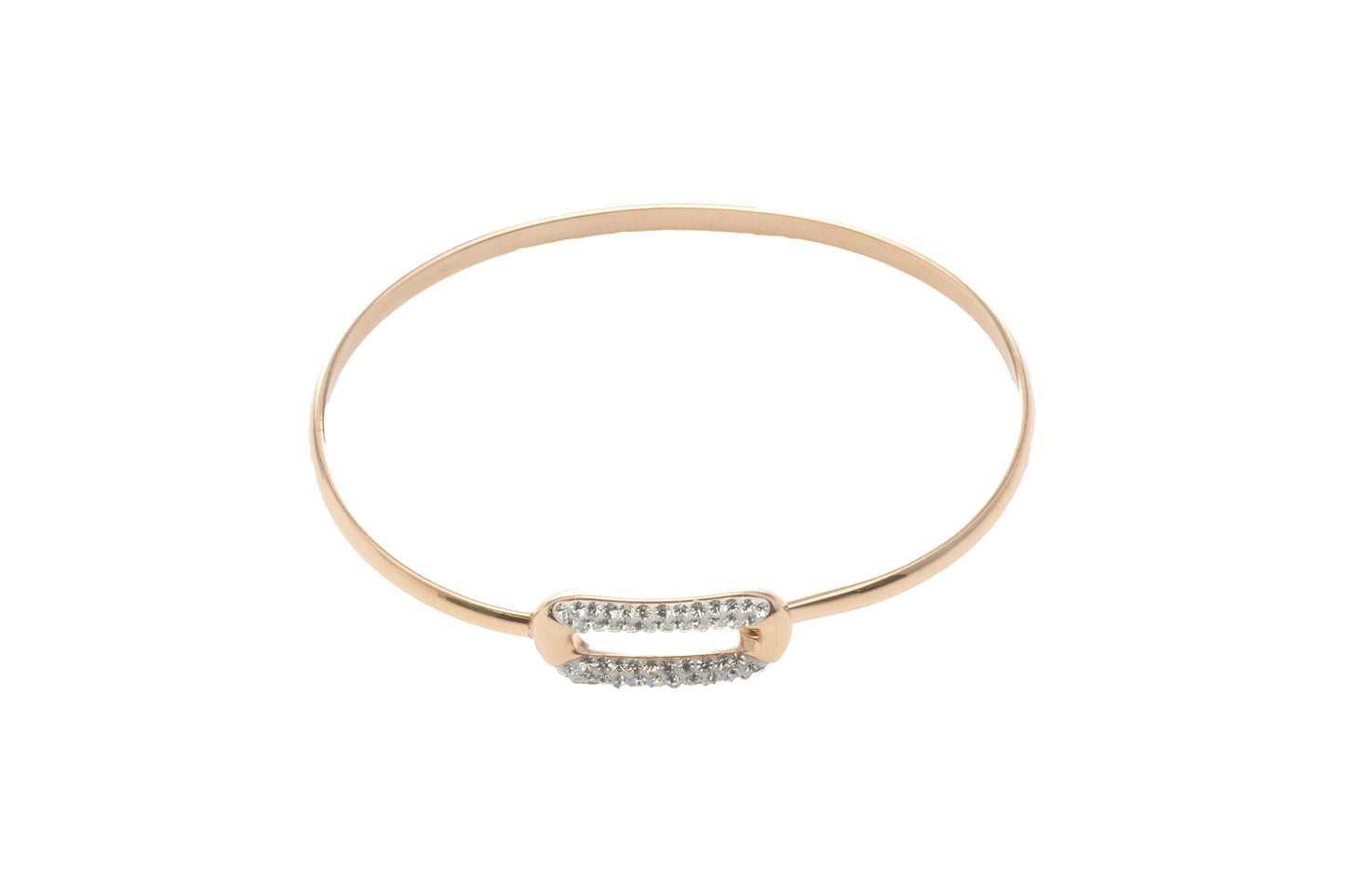 Crystal Link Bangle - Rose Gold