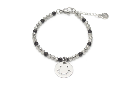 Happy Face Bead Bracelet - Two-tones