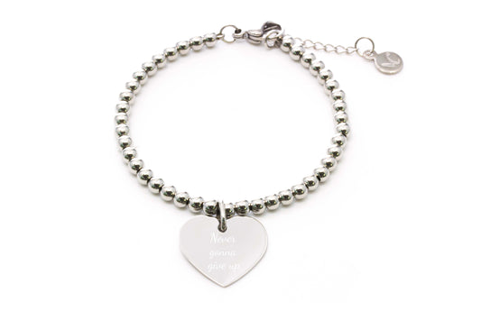 Never gonna give up Bead Bracelet - Silver