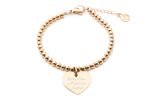 Having hope will give you courage Bead Bracelet - Rose Gold