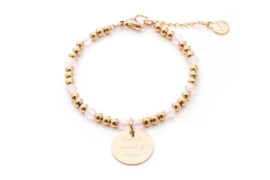 Don't be scared of change Bead Bracelet - Rose Gold