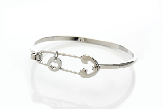 Safety Pin Charm Bangle