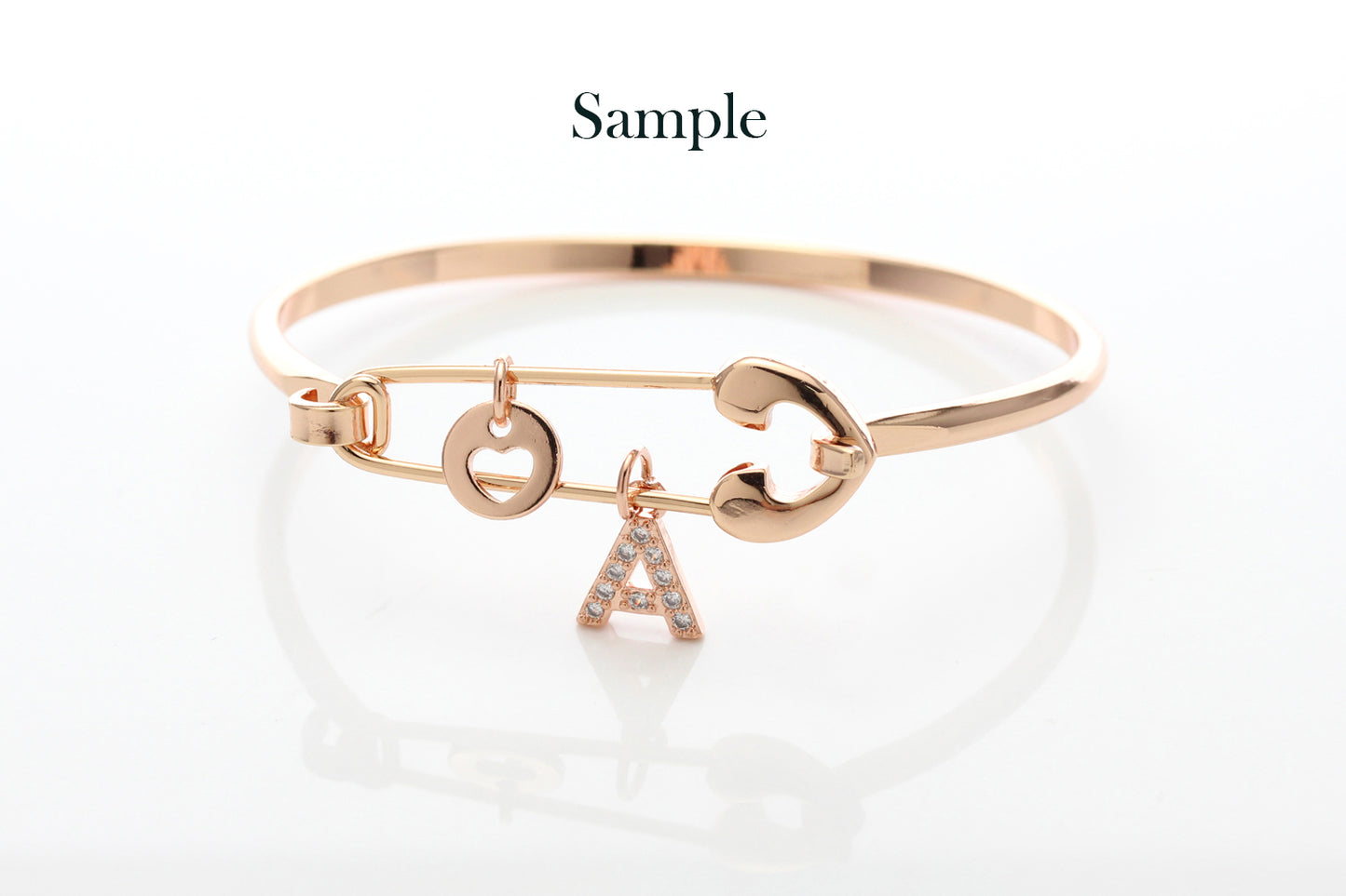 Safety Pin Charm Bangle