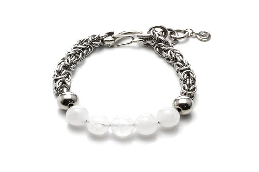 Guardiance Gemstone Bracelet - White [Large]