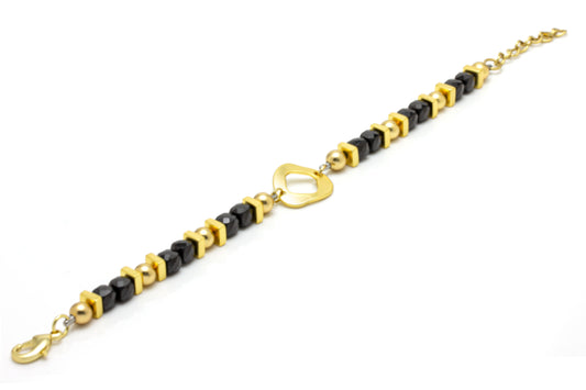 Black Gemstone Bead Bracelet