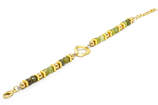 Green Gemstone Bead Bracelet