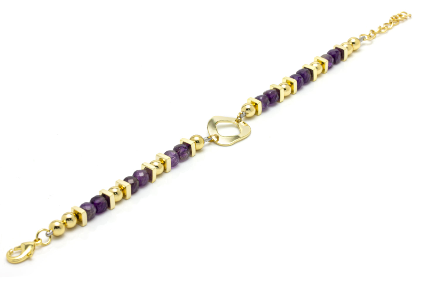 Purple Gemstone Bead Bracelet