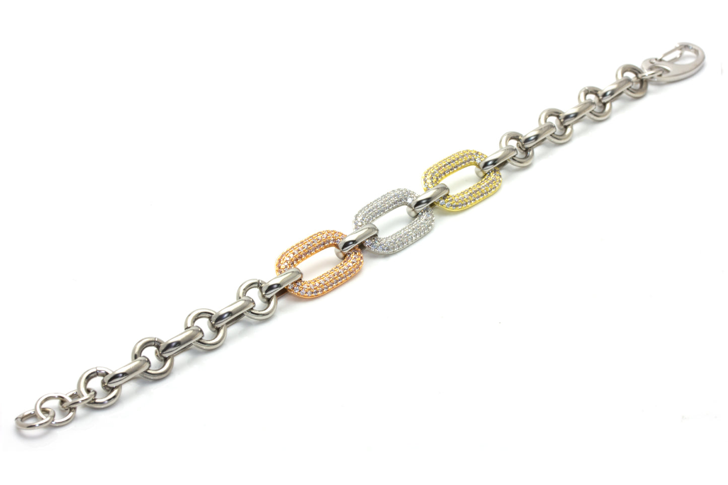 Three Tone Chain Bracelet