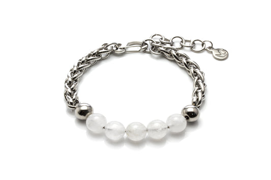 Guardiance Gemstone Bracelet - White [Small]