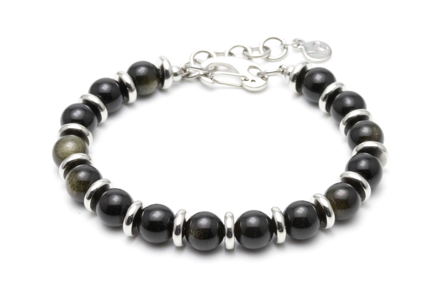 Gemstone Plate Bracelet - Black [Gender neutral]