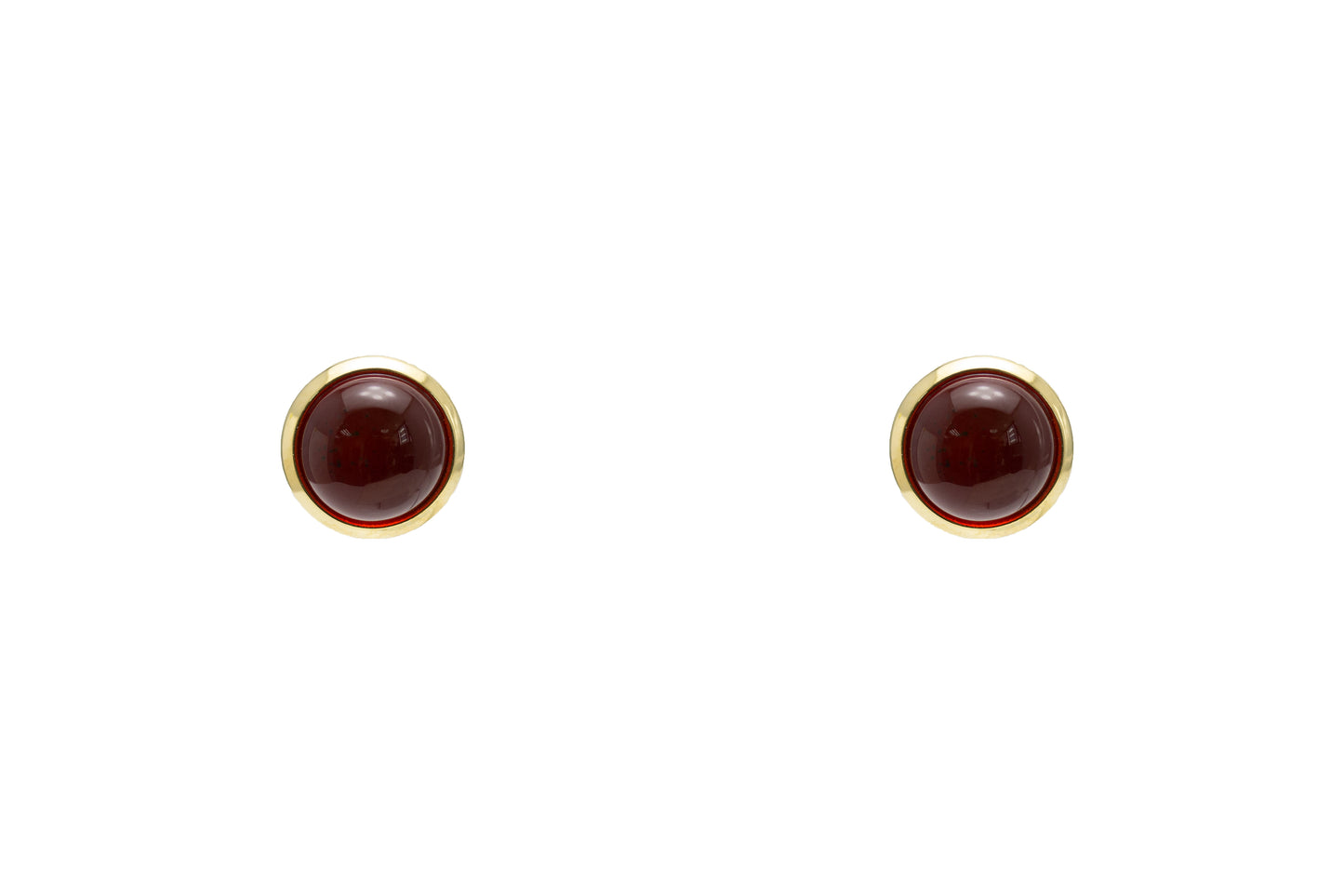 Red Agate Earrings - Gold