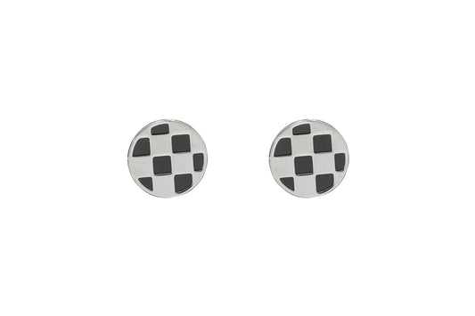 Check Pattern Stud Earrings